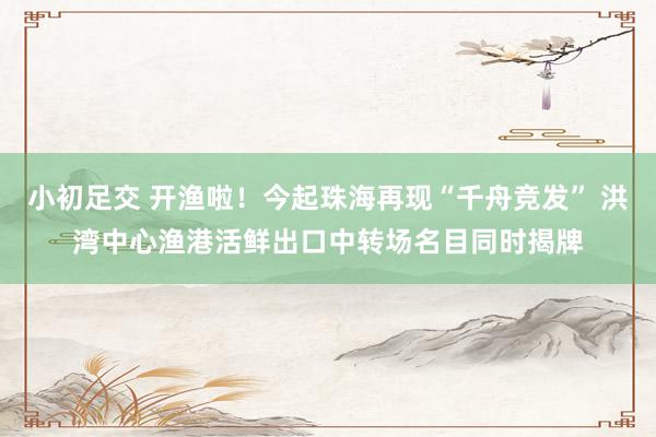 小初足交 开渔啦!今起珠海再现“千舟竞发” 洪湾中心渔港活鲜出口中转场名目同时揭牌