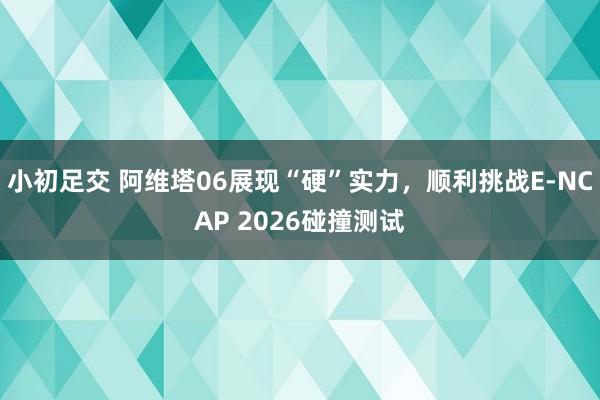小初足交 阿维塔06展现“硬”实力，顺利挑战E-NCAP 2026碰撞测试