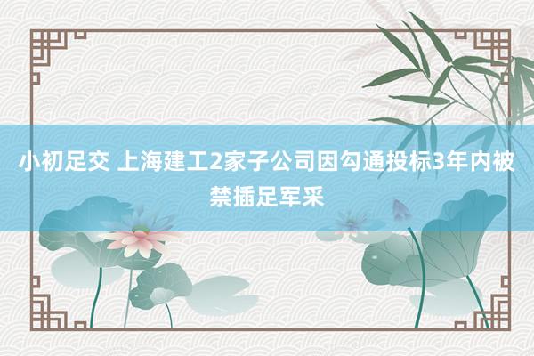 小初足交 上海建工2家子公司因勾通投标3年内被禁插足军采